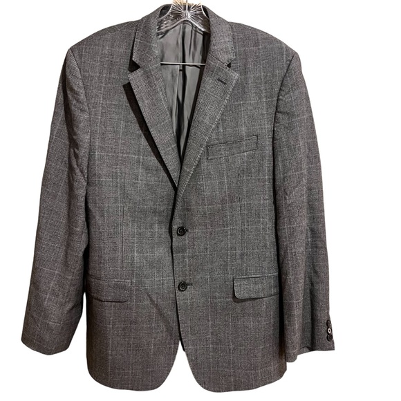 Lauren Ralph Lauren Men’s Blazer Suit Jacket Size 42 R Wool Gray Glen Plaid - Picture 1 of 15